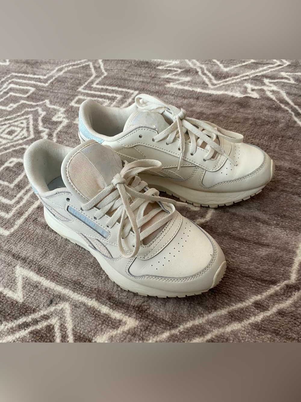 White and Blue Reeboks